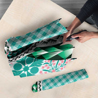 Aloha Vintage Palaka Floral Hawaiian Quilt Umbrella Polu Motif - Polynesian Pride