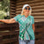 Aloha Vintage Palaka Floral Hawaiian Quilt Women Polo Shirt Polu Motif - Polynesian Pride