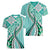 Aloha Vintage Palaka Floral Hawaiian Quilt Women V-Neck T-Shirt Polu Motif - Polynesian Pride
