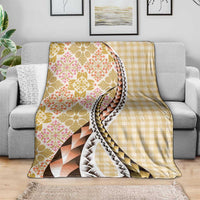 Aloha Vintage Palaka Floral Hawaiian Quilt Blanket Melemele Motif - Polynesian Pride