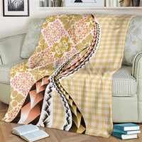 Aloha Vintage Palaka Floral Hawaiian Quilt Blanket Melemele Motif - Polynesian Pride