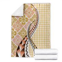 Aloha Vintage Palaka Floral Hawaiian Quilt Blanket Melemele Motif - Polynesian Pride