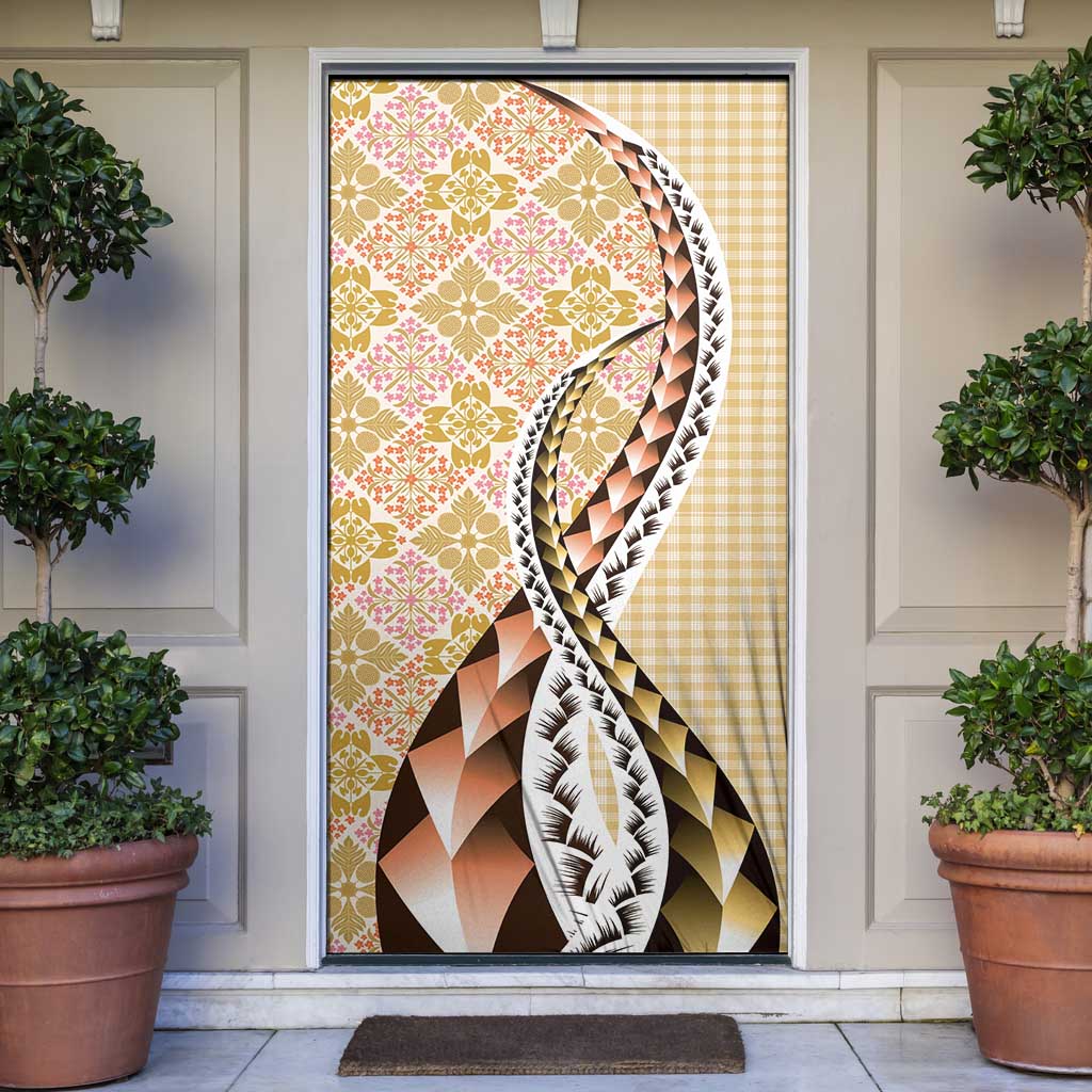 Aloha Vintage Palaka Floral Hawaiian Quilt Door Cover Melemele Motif - Polynesian Pride