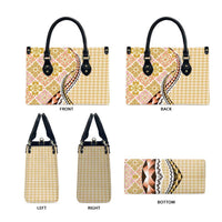 Aloha Vintage Palaka Floral Hawaiian Quilt Leather Bag Melemele Motif - Polynesian Pride