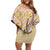 Aloha Vintage Palaka Floral Hawaiian Quilt Off Shoulder Short Dress Melemele Motif - Polynesian Pride
