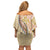 Aloha Vintage Palaka Floral Hawaiian Quilt Off Shoulder Short Dress Melemele Motif - Polynesian Pride