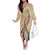Aloha Vintage Palaka Floral Hawaiian Quilt Off The Shoulder Long Sleeve Dress Melemele Motif - Polynesian Pride