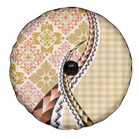 Aloha Vintage Palaka Floral Hawaiian Quilt Spare Tire Cover Melemele Motif - Polynesian Pride