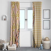 Aloha Vintage Palaka Floral Hawaiian Quilt Window Curtain Melemele Motif - Polynesian Pride