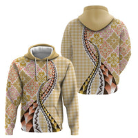 Aloha Vintage Palaka Floral Hawaiian Quilt Zip Hoodie Melemele Motif - Polynesian Pride