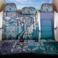 Aloha Vintage Plumeria Hawaiian Tapa Pattern Back Car Seat Cover Blue Hawaiian Tapa Pattern - Polynesian Pride