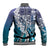 Aloha Vintage Plumeria Hawaiian Tapa Pattern Baseball Jacket Blue Hawaiian Tapa Pattern - Polynesian Pride
