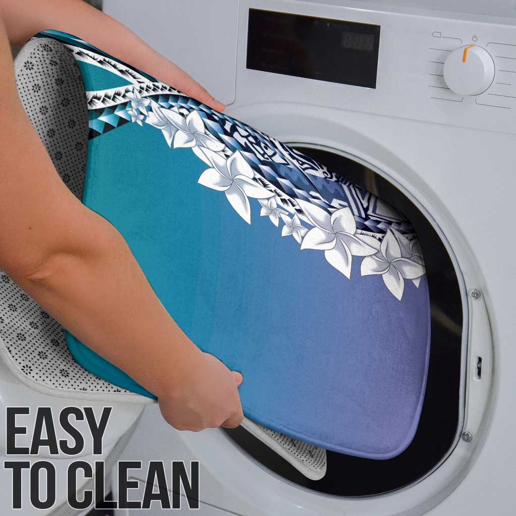 Aloha Vintage Plumeria Hawaiian Tapa Pattern Bathroom Set Blue Hawaiian Tapa Pattern - Polynesian Pride