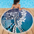 Aloha Vintage Plumeria Hawaiian Tapa Pattern Beach Blanket Blue Hawaiian Tapa Pattern - Polynesian Pride