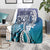 Aloha Vintage Plumeria Hawaiian Tapa Pattern Blanket Blue Hawaiian Tapa Pattern - Polynesian Pride
