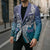 Aloha Vintage Plumeria Hawaiian Tapa Pattern Blazer Blue Hawaiian Tapa Pattern - Polynesian Pride