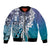 Aloha Vintage Plumeria Hawaiian Tapa Pattern Bomber Jacket Blue Hawaiian Tapa Pattern - Polynesian Pride