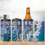 Aloha Vintage Plumeria Hawaiian Tapa Pattern 4 in 1 Can Cooler Tumbler Blue Hawaiian Tapa Pattern - Polynesian Pride