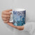 Aloha Vintage Plumeria Hawaiian Tapa Pattern Ceramic Mug Blue Hawaiian Tapa Pattern - Polynesian Pride