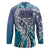 Aloha Vintage Plumeria Hawaiian Tapa Pattern Hockey Jersey Blue Hawaiian Tapa Pattern - Polynesian Pride