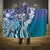 Aloha Vintage Plumeria Hawaiian Tapa Pattern Hooded Blanket Blue Hawaiian Tapa Pattern - Polynesian Pride