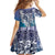 Aloha Vintage Plumeria Hawaiian Tapa Pattern Kid Short Sleeve Dress Blue Hawaiian Tapa Pattern - Polynesian Pride