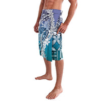 Aloha Vintage Plumeria Hawaiian Tapa Pattern Lavalava Blue Hawaiian Tapa Pattern - Polynesian Pride