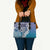 Aloha Vintage Plumeria Hawaiian Tapa Pattern Leather Bag Blue Hawaiian Tapa Pattern - Polynesian Pride