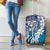 Aloha Vintage Plumeria Hawaiian Tapa Pattern Luggage Cover Blue Hawaiian Tapa Pattern - Polynesian Pride
