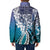 Aloha Vintage Plumeria Hawaiian Tapa Pattern Padded Jacket Blue Hawaiian Tapa Pattern - Polynesian Pride