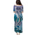 Aloha Vintage Plumeria Hawaiian Tapa Pattern Puletasi Blue Hawaiian Tapa Pattern - Polynesian Pride