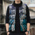 Aloha Vintage Plumeria Hawaiian Tapa Pattern Sleeveless Puffer Jacket Blue Hawaiian Tapa Pattern - Polynesian Pride