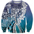 Aloha Vintage Plumeria Hawaiian Tapa Pattern Sweatshirt Blue Hawaiian Tapa Pattern - Polynesian Pride