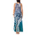 Aloha Vintage Plumeria Hawaiian Tapa Pattern Tank Maxi Dress Blue Hawaiian Tapa Pattern - Polynesian Pride