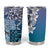 Aloha Vintage Plumeria Hawaiian Tapa Pattern Tumbler Cup Blue Hawaiian Tapa Pattern - Polynesian Pride