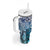 Aloha Vintage Plumeria Hawaiian Tapa Pattern Tumbler With Handle Blue Hawaiian Tapa Pattern - Polynesian Pride