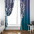 Aloha Vintage Plumeria Hawaiian Tapa Pattern Window Curtain Blue Hawaiian Tapa Pattern - Polynesian Pride