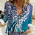 Aloha Vintage Plumeria Hawaiian Tapa Pattern Women Casual Shirt Blue Hawaiian Tapa Pattern - Polynesian Pride