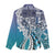 Aloha Vintage Plumeria Hawaiian Tapa Pattern Women Casual Shirt Blue Hawaiian Tapa Pattern - Polynesian Pride