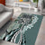 Aloha Vintage Plumeria Hawaiian Tapa Pattern Area Rug Dark Turquoise Hawaiian Tapa Pattern - Polynesian Pride