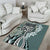 Aloha Vintage Plumeria Hawaiian Tapa Pattern Area Rug Dark Turquoise Hawaiian Tapa Pattern - Polynesian Pride