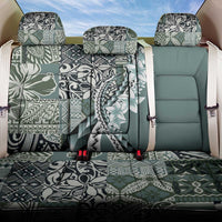 Aloha Vintage Plumeria Hawaiian Tapa Pattern Back Car Seat Cover Dark Turquoise Hawaiian Tapa Pattern - Polynesian Pride
