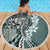 Aloha Vintage Plumeria Hawaiian Tapa Pattern Beach Blanket Dark Turquoise Hawaiian Tapa Pattern - Polynesian Pride