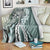 Aloha Vintage Plumeria Hawaiian Tapa Pattern Blanket Dark Turquoise Hawaiian Tapa Pattern - Polynesian Pride