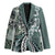 Aloha Vintage Plumeria Hawaiian Tapa Pattern Blazer Dark Turquoise Hawaiian Tapa Pattern - Polynesian Pride