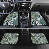 Aloha Vintage Plumeria Hawaiian Tapa Pattern Car Mats Dark Turquoise Hawaiian Tapa Pattern - Polynesian Pride
