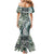 Aloha Vintage Plumeria Hawaiian Tapa Pattern Mermaid Dress Dark Turquoise Hawaiian Tapa Pattern - Polynesian Pride