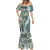 Aloha Vintage Plumeria Hawaiian Tapa Pattern Mermaid Dress Dark Turquoise Hawaiian Tapa Pattern - Polynesian Pride