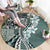 Aloha Vintage Plumeria Hawaiian Tapa Pattern Round Carpet Dark Turquoise Hawaiian Tapa Pattern - Polynesian Pride