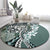 Aloha Vintage Plumeria Hawaiian Tapa Pattern Round Carpet Dark Turquoise Hawaiian Tapa Pattern - Polynesian Pride